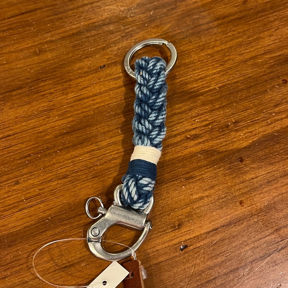 Polo Ralph Lauren FOB Cotton Keychain Key Chain Nautical Indigo Blue lanyard
